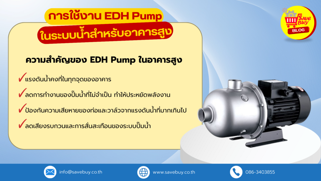 การใช้งาน EDH Pump ในระบบน้ำสำหรับอาคารสูง